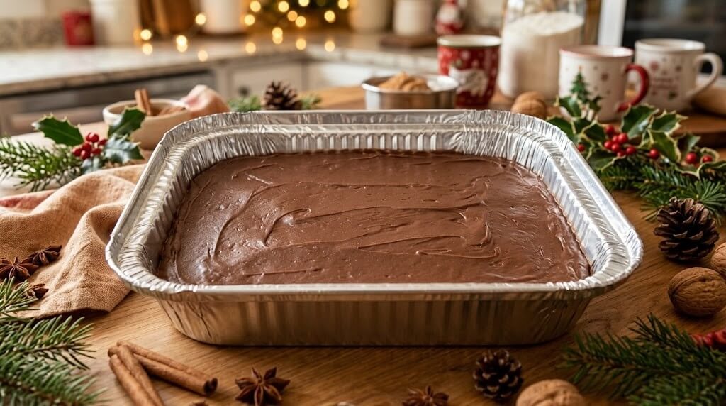 Chocolate fudge, holiday table